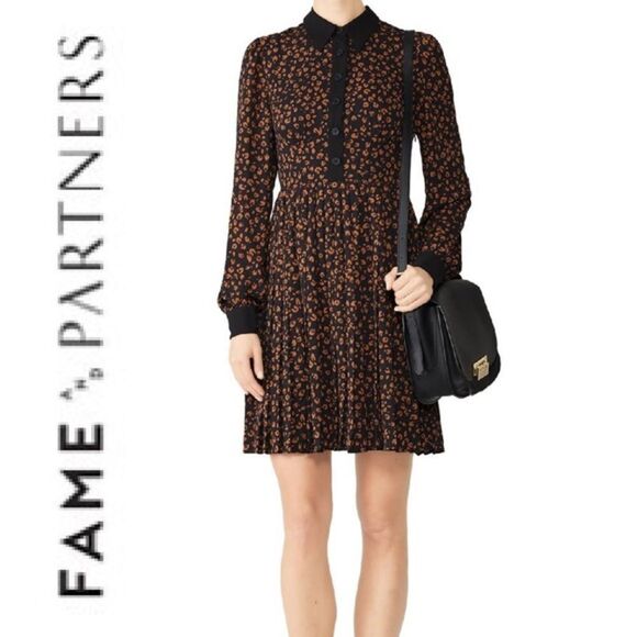 Fame and Partners Leopard Print long sleeve Renee Dress size 8 - Picture 1 of 10